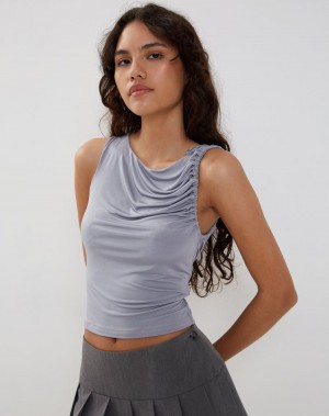 Motel Rocks Hagne Top Weste Damen Silber | JFD10099GZ