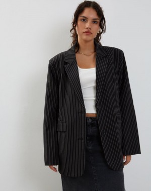 Motel Rocks Maiwa Blazer Damen Schwarz | JHN1815HU