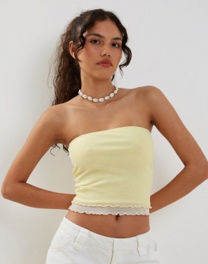 Motel Rocks Seka Mesh Bandeau-Bh Damen Gelb | EQW491JN