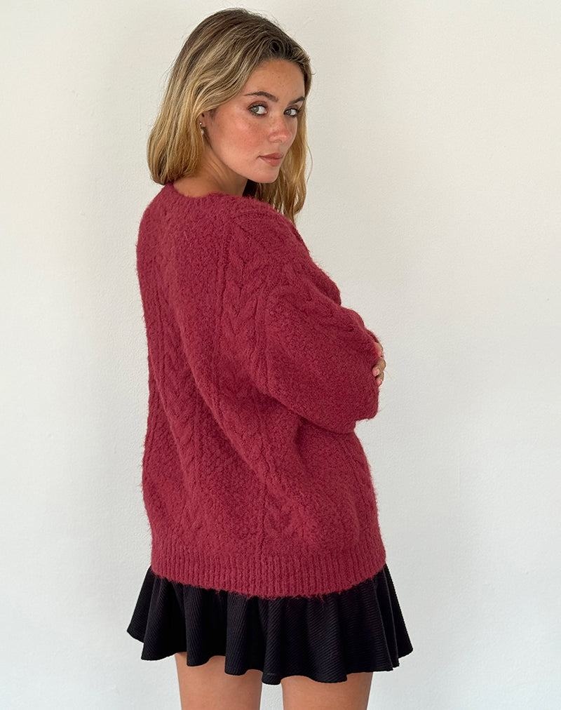 Motel Rocks Aceso Strickjacke Damen Rot | UQT2480IM