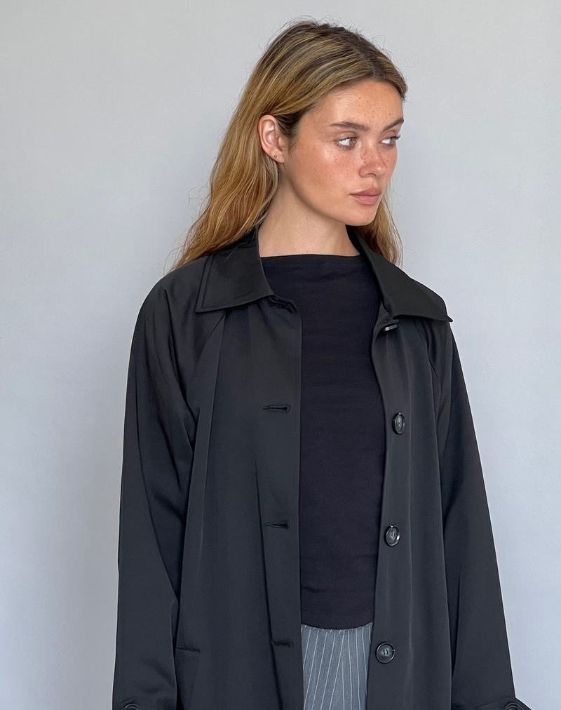 Motel Rocks Assa Trenchcoat Damen Schwarz | MDC4690DJ