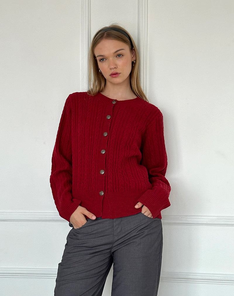 Motel Rocks Bavana Strickjacke Damen Dunkelrot | ODF1440KA