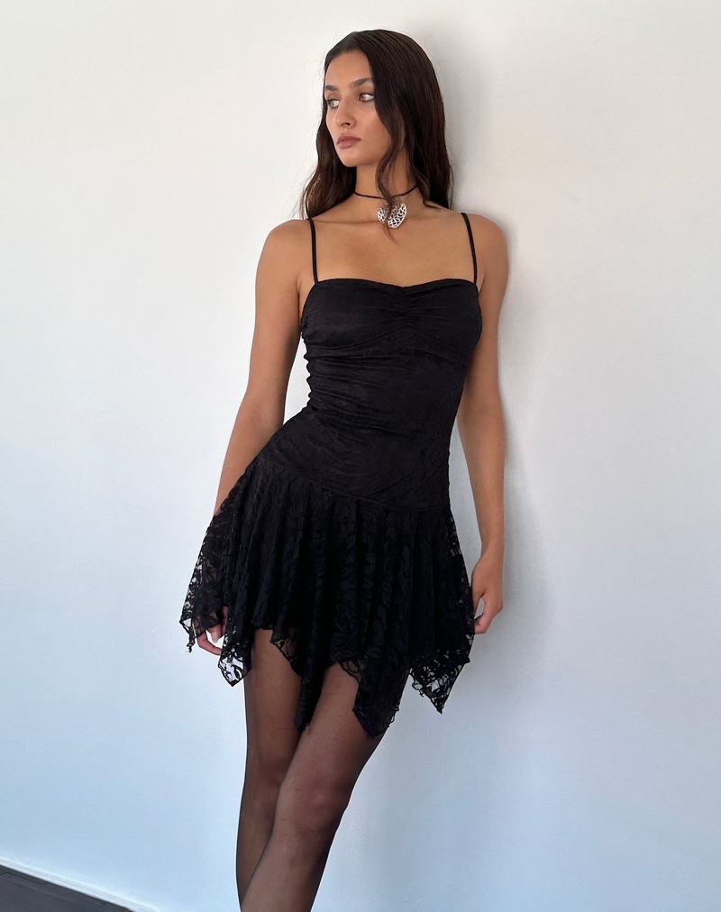 Motel Rocks Brilliana Minikleid Damen Schwarz | AKL1866ZU