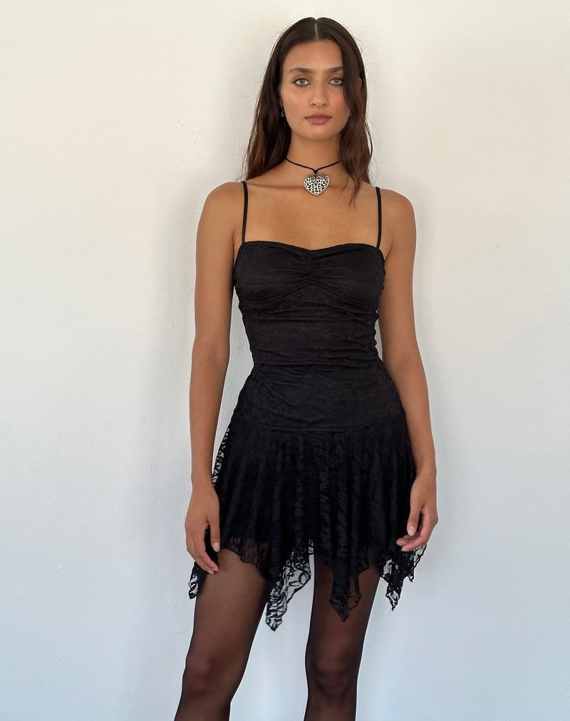 Motel Rocks Brilliana Minikleid Damen Schwarz | AKL1866ZU