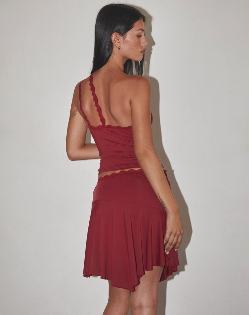 Motel Rocks Carolina One Shoulder Weste Damen Dunkelrosa | JUS1087UH