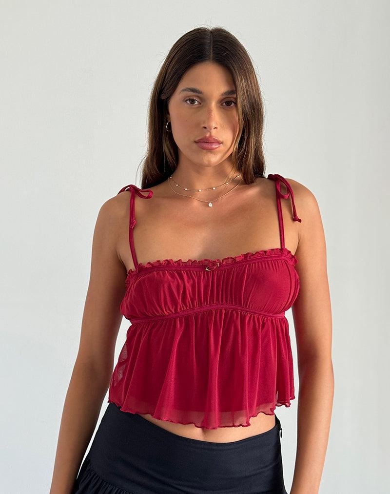 Motel Rocks Damaris Cami Tanktop Damen Rot Rosa Rot | VKZ897LY