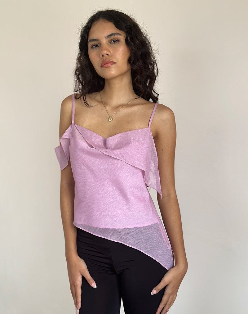 Motel Rocks Davila Chiffon Tanktop Damen Rosa | LBL9327EO