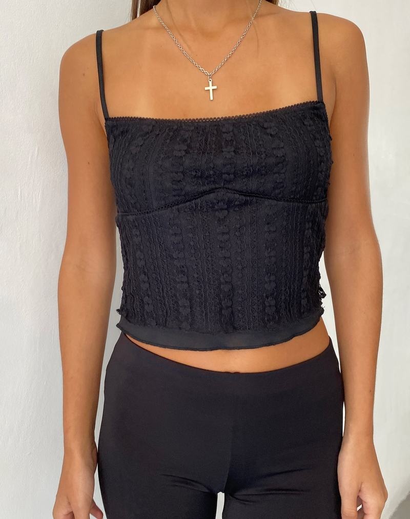 Motel Rocks Deska Cami Tanktop Damen Schwarz | NVR7993KI