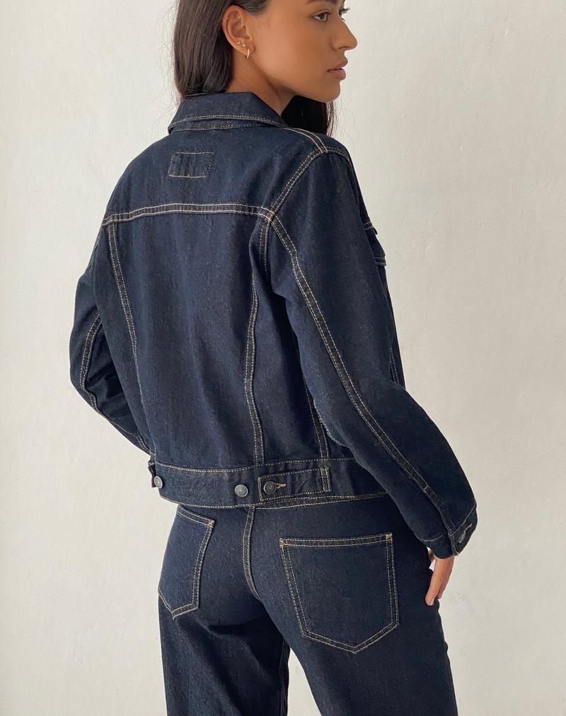 Motel Rocks Fitted Jeansjacken Damen Dunkelblau | QJY5048VA