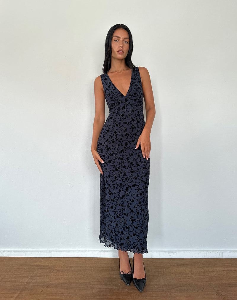 Motel Rocks Gabriela Midi-kleid Damen Navy | AJK2567UP