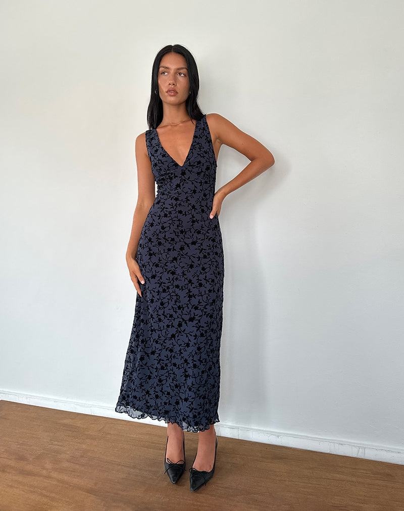 Motel Rocks Gabriela Midi-kleid Damen Navy | AJK2567UP