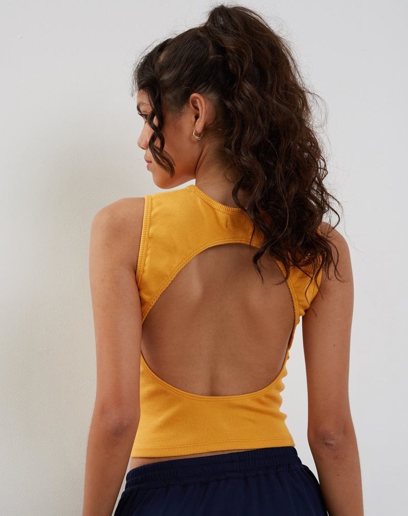 Motel Rocks Gelsho Open Back Tanktop Damen Gelb | WNB2569XV