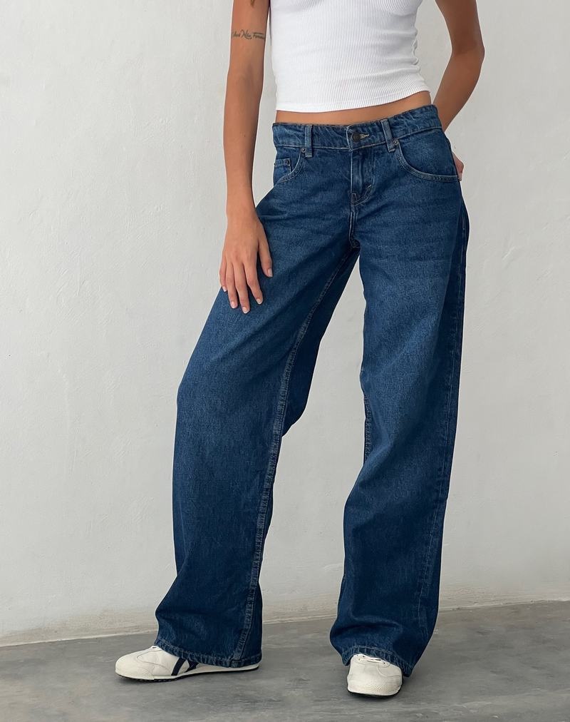 Motel Rocks Low Rise Parallel Jeans Damen Blau | VPN3166OC