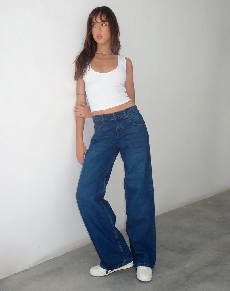 Motel Rocks Low Rise Parallel Jeans Damen Blau | VPN3166OC