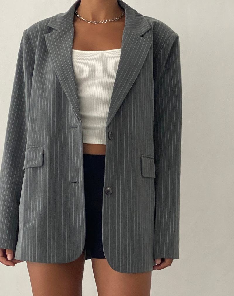 Motel Rocks Maiwa Blazer Damen Grau | BFS3693XN