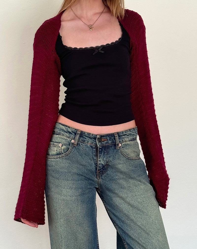 Motel Rocks Nobila Gestrickt Shrug Pullover Damen Rot | VRV9991UY