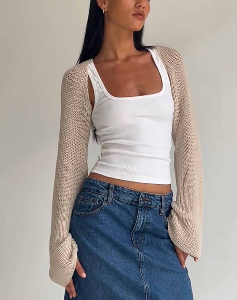 Motel Rocks Nobila Shrug Pullover Damen Beige | GKY8363HA