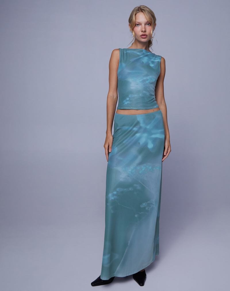 Motel Rocks Nola Maxi Röcke Damen Blau | DYJ1243LB