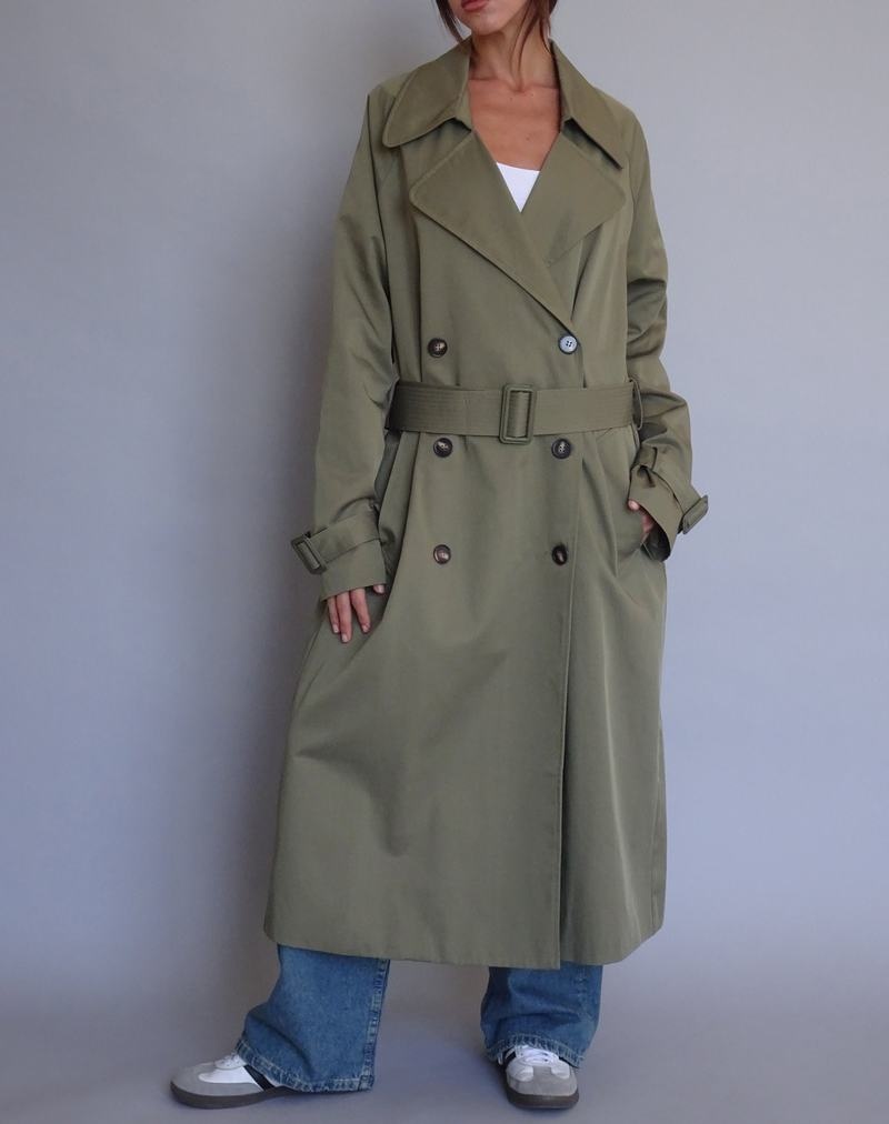 Motel Rocks Orcati Trenchcoat Damen Khaki | UKN6585IZ