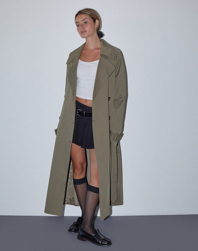 Motel Rocks Orcati Trenchcoat Damen Khaki | UKN6585IZ