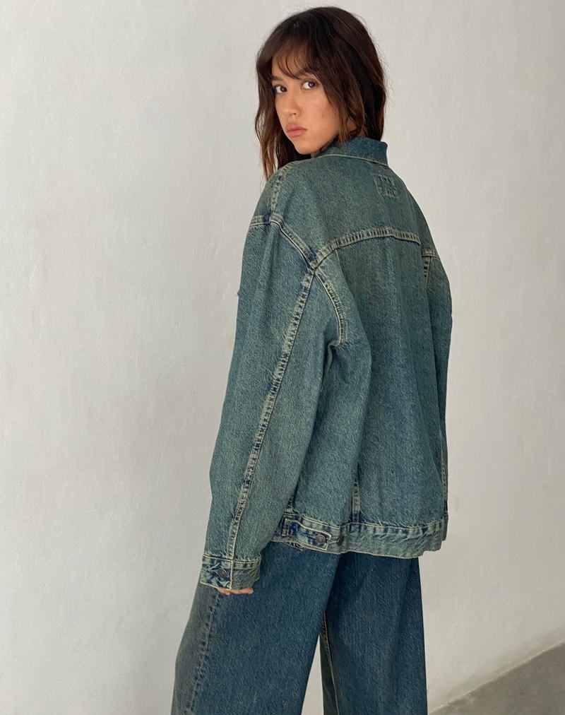 Motel Rocks Oversized Jeansjacken Damen Braun Blau | UNN5199AF