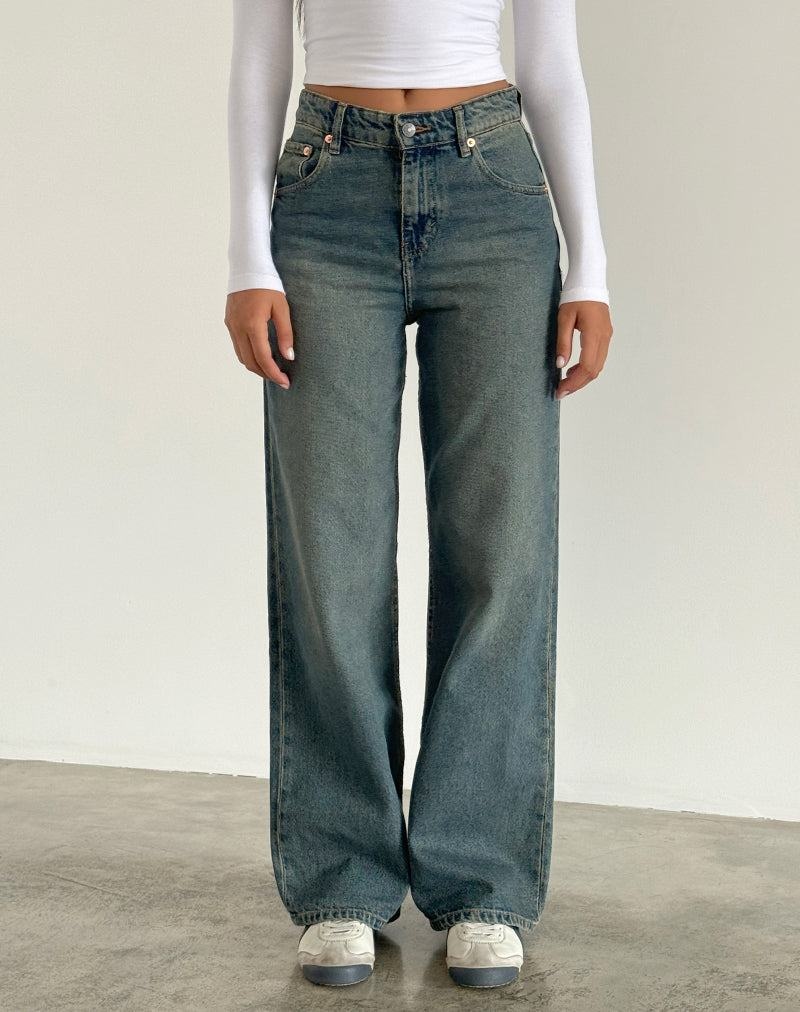 Motel Rocks Parallel Jeans Damen Braun Blau | SCP4210DJ