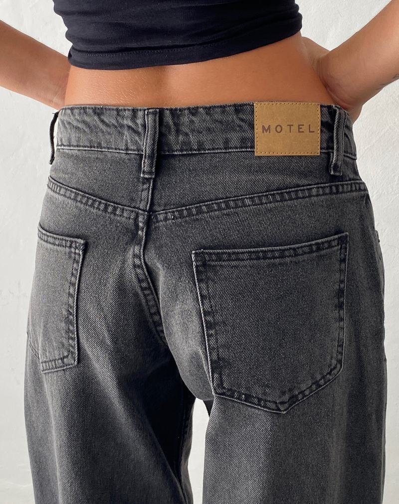 Motel Rocks Roomy Extra Weite Low Rise Jeans Damen Schwarz Grau | GKW1636AJ