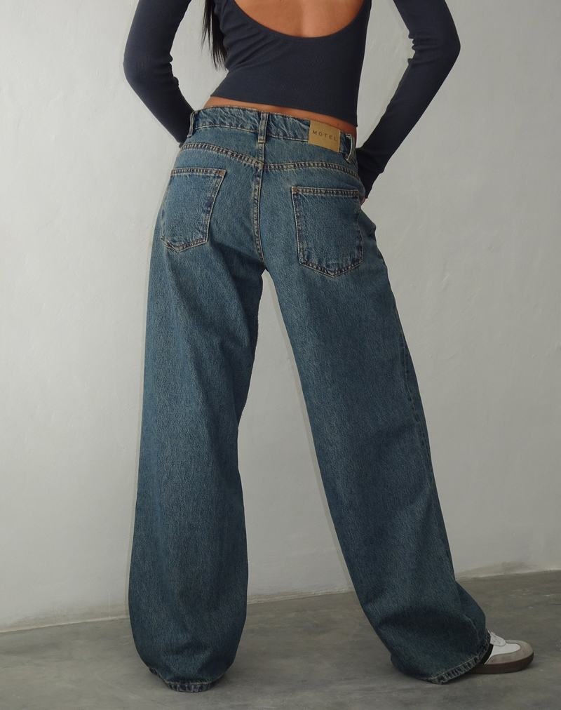 Motel Rocks Roomy Extra Weite Low Rise Jeans Damen Braun Blau | FQF9836PP