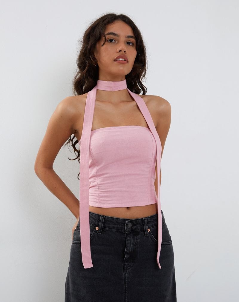 Motel Rocks Shaloe And Scarf Set Kurz Geschnittene Oberteile Damen Rosa | BVO8721JN