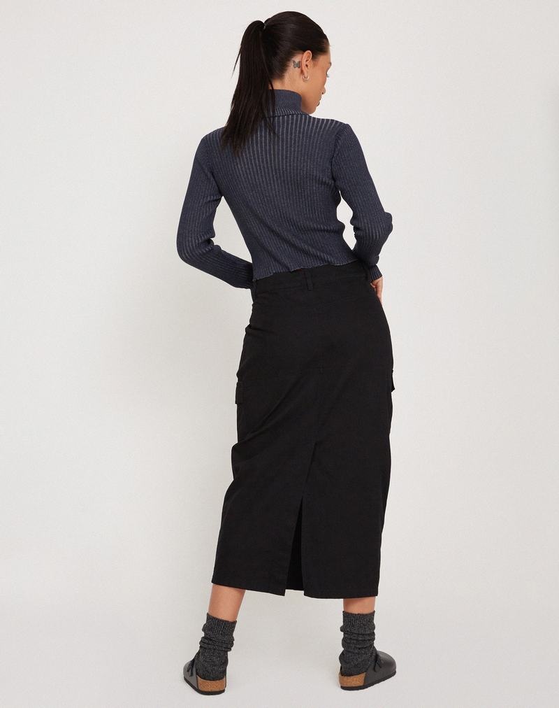 Motel Rocks Tuzifa Cropped Pullover Damen Navy | OQA127HY